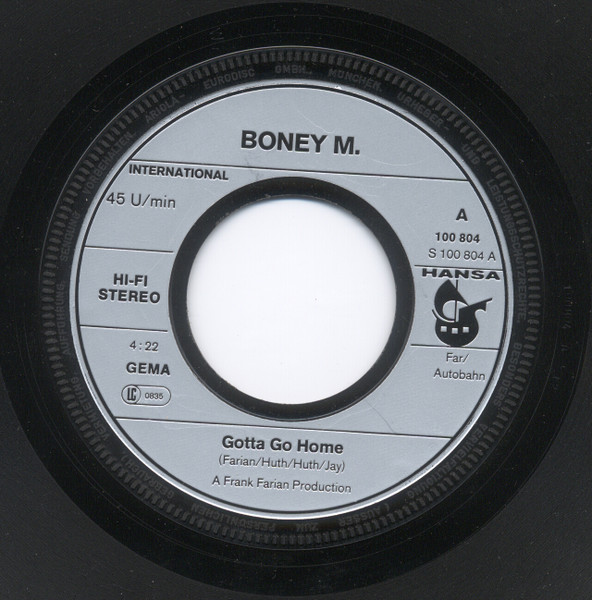 Cover zu Boney M. - El Lute / Gotta Go Home | 1979 | Vinyl, 45 RPM, 7