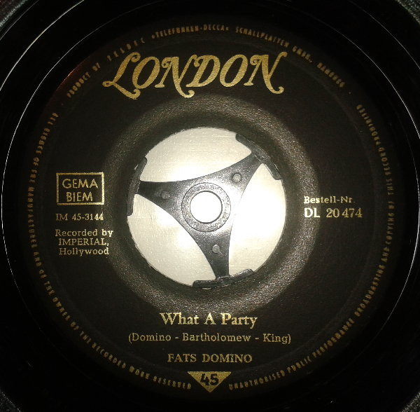 Bild Fats Domino – What A Party / Rockin’ Bicycle | 1962 | Vinyl, 45 RPM, 7″, Single | Rock, Blues | Germany Schallplatten Ankauf