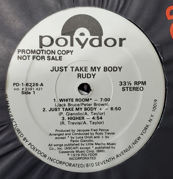 Cover zu Rudy (18) - Just Take My Body | 1979 | Vinyl, LP, Album, Promo | Electronic, Funk / Soul | US
