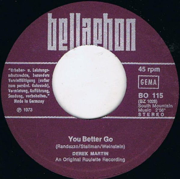Cover zu Alive 'N Kickin' / Derek Martin - Tighter, Tighter / You Better Go | 1973 | Vinyl, 45 RPM, 7