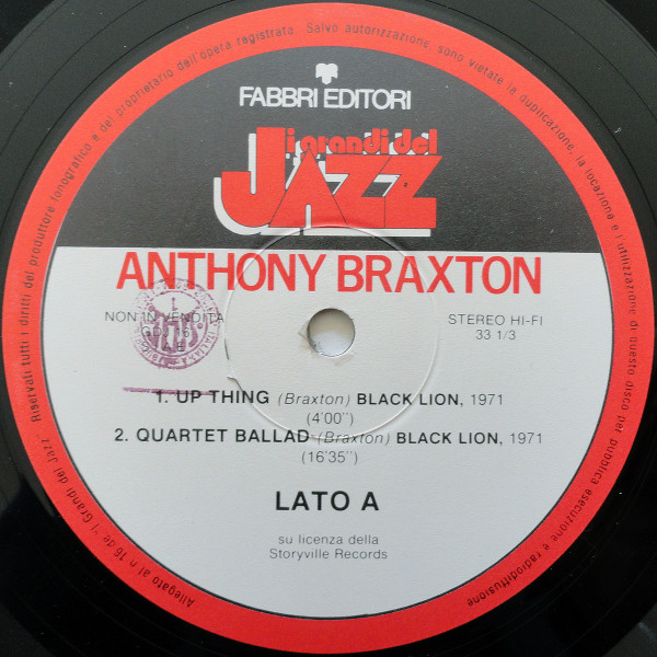 Cover zu Anthony Braxton - Anthony Braxton | 1981 | Vinyl, LP, Album, Repress | Jazz | Italy