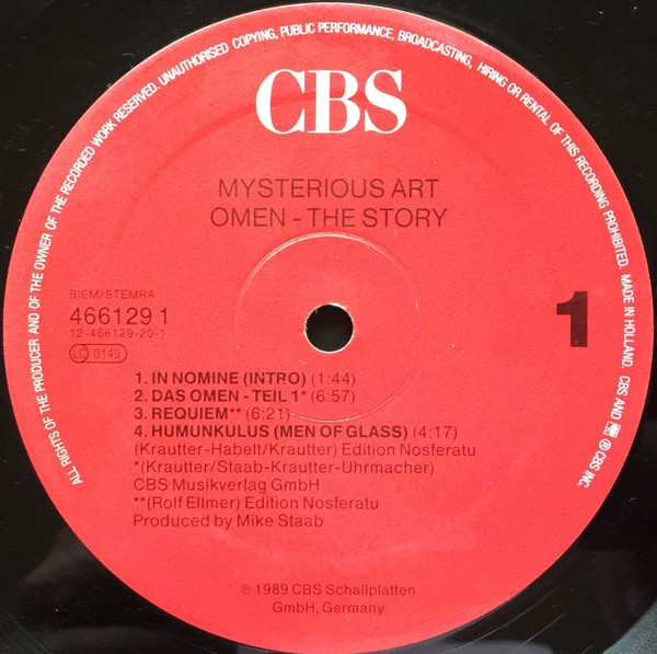 Cover zu Mysterious Art - Omen - The Story | 1989 | Vinyl, LP, Album, Stereo | Electronic, Pop | Germany