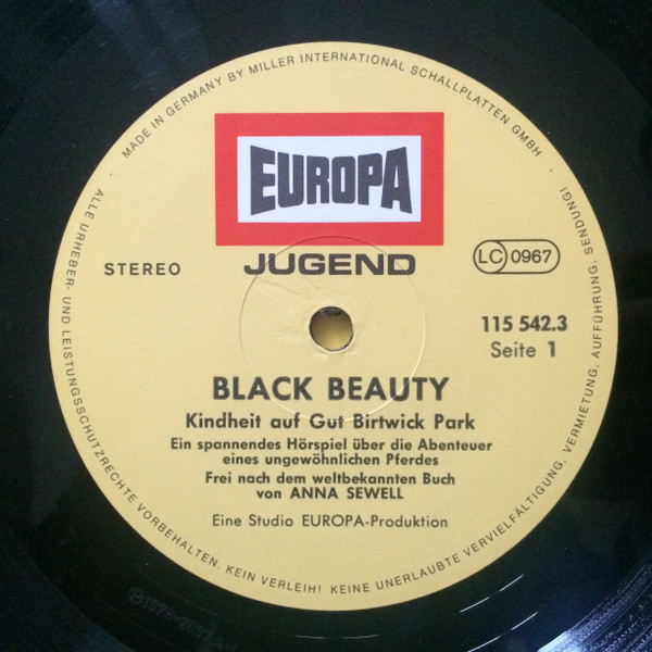 Cover zu Anna Sewell - Black Beauty 1 - Kindheit Auf Gut Birtwick Park | Vinyl, LP, Stereo | Non-Music | Germany