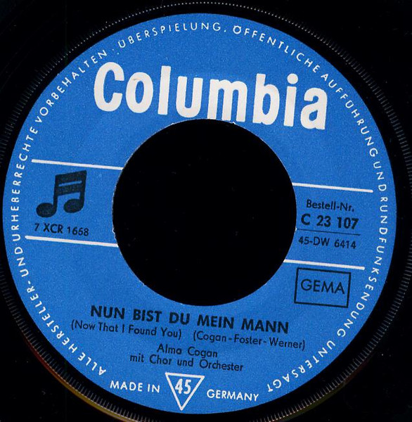 Cover zu Alma Cogan - So Fängt Es Immer An (A Lovers Concerto) / Nun Bist Du Mein Mann (Now That I Found You) | 1965 | Vinyl, 45 RPM, 7