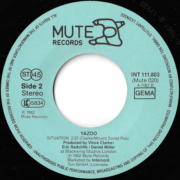 Cover zu Yazoo - Only You | 1982 | Vinyl, Stereo, 45 RPM, 7