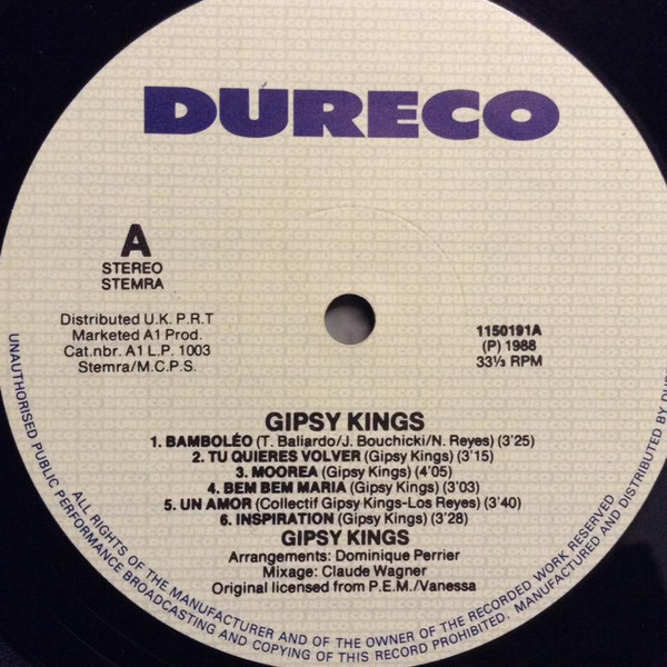Cover zu Gipsy Kings - Gipsy Kings | 1988 | Vinyl, LP, Album, Stereo | Latin | UK & Europe