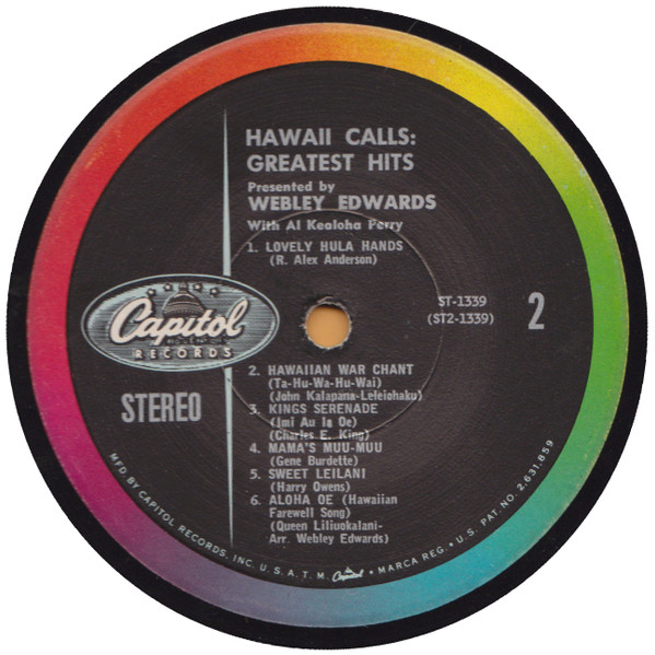 Cover zu Al Kealoha Perry Presented By Webley Edwards - Hawaii Calls: Greatest Hits | 1960 | Vinyl, LP, Album, Stereo | Pop, Folk, World, & Country | US