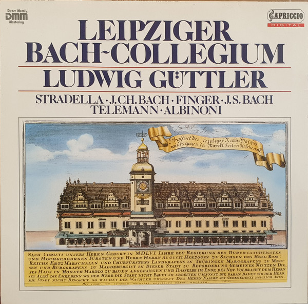 Bild Leipziger Bach-Collegium, Ludwig Güttler, Alessandro Stradella, Johann Christian Bach, Gottfried Finger, Johann Sebastian Bach, Georg Philipp Telemann, Tomaso Albinoni – Leipziger Bach-Colle Schallplatten Ankauf