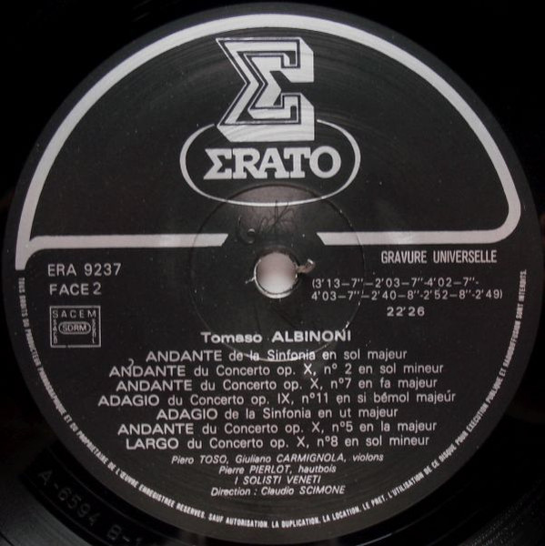 Cover zu Tomaso Albinoni, I Solisti Veneti / Claudio Scimone - Les Adagios | Vinyl, LP, Album | Classical | France