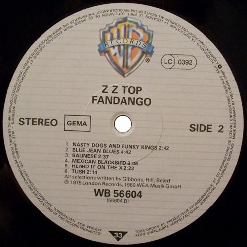 Cover zu ZZ Top - Fandango! | Vinyl, LP, Album, Stereo, Reissue | Rock | Germany