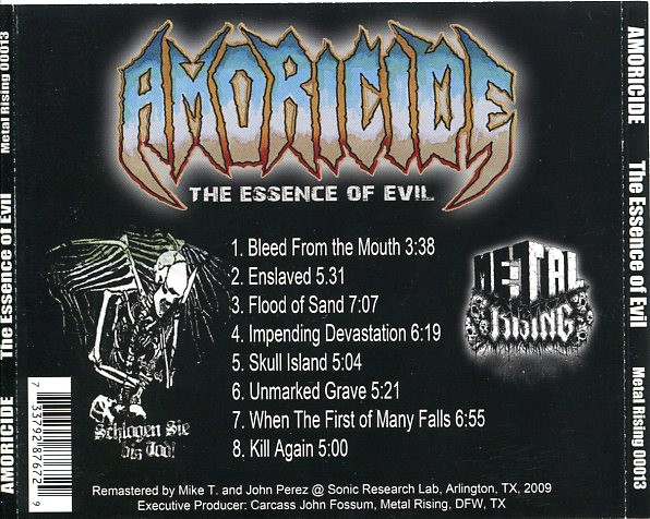 Cover zu Amoricide - The Essence Of Evil | CD, Album, Remastered, RM | Rock | US