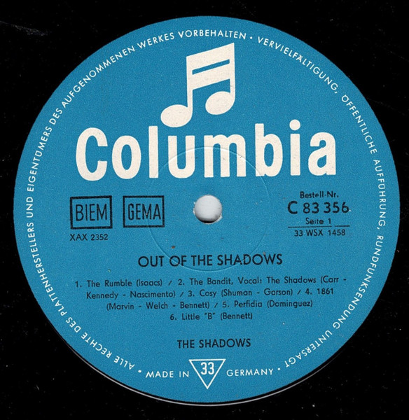 Cover zu The Shadows - Out Of The Shadows | Vinyl, LP, Album | Rock | Germany