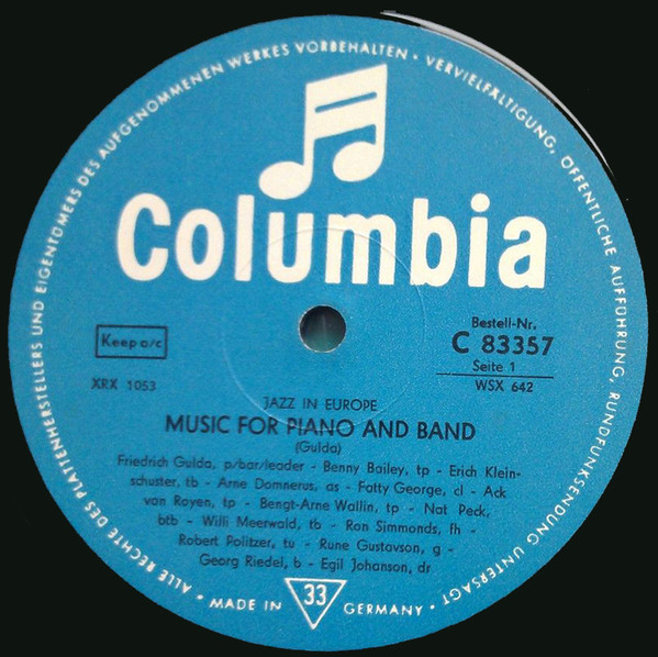 Cover zu Friedrich Gulda - Music For Piano And Band | 1963 | Vinyl, LP, Album | Jazz | Germany