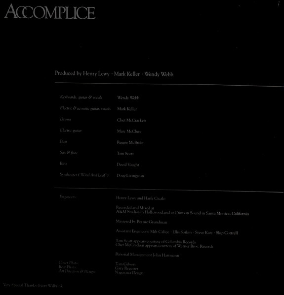 Cover zu Accomplice (2) - Accomplice | 1981 | Vinyl, LP, Album, Stereo | Rock, Pop | Germany