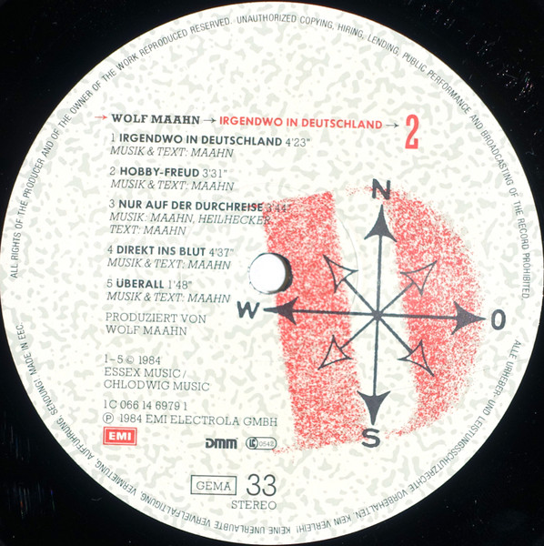Cover zu Wolf Maahn - Irgendwo In Deutschland | 1984 | Vinyl, LP, Album, Stereo | Rock, Pop | Germany
