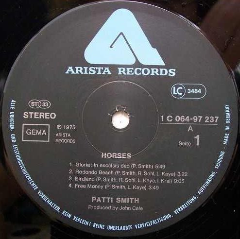 Cover zu Patti Smith - Horses | 1976 | Vinyl, LP, Album, Stereo, Reissue | Rock | Germany