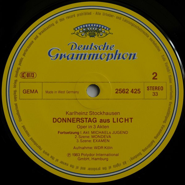 Cover zu Karlheinz Stockhausen - Donnerstag Aus Licht | 1983 | Vinyl, LP, Stereo, Box Set | Electronic, Classical | Europe