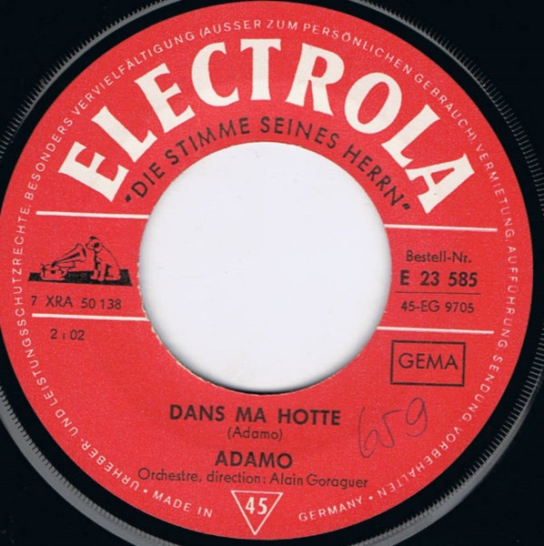 Cover zu Adamo - Dans Ma Hotte | 1967 | Vinyl, 45 RPM, 7