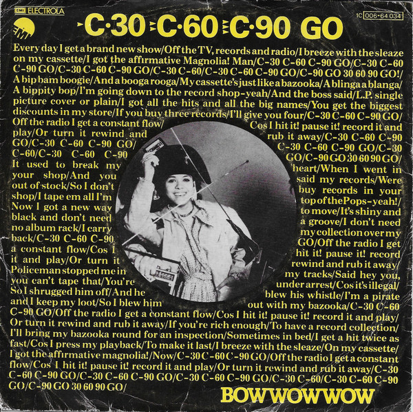 Bild Bow Wow Wow – C·30 C·60 C·90 Go | Vinyl, Stereo, 45 RPM, 7″, Single | Rock | Germany Schallplatten Ankauf