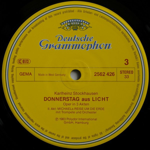 Cover zu Karlheinz Stockhausen - Donnerstag Aus Licht | 1983 | Vinyl, LP, Stereo, Box Set | Electronic, Classical | Europe