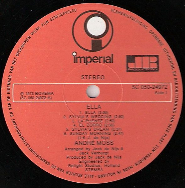 Cover zu André Moss - Ella | 1973 | Vinyl, LP, Album, Stereo | Pop | Netherlands