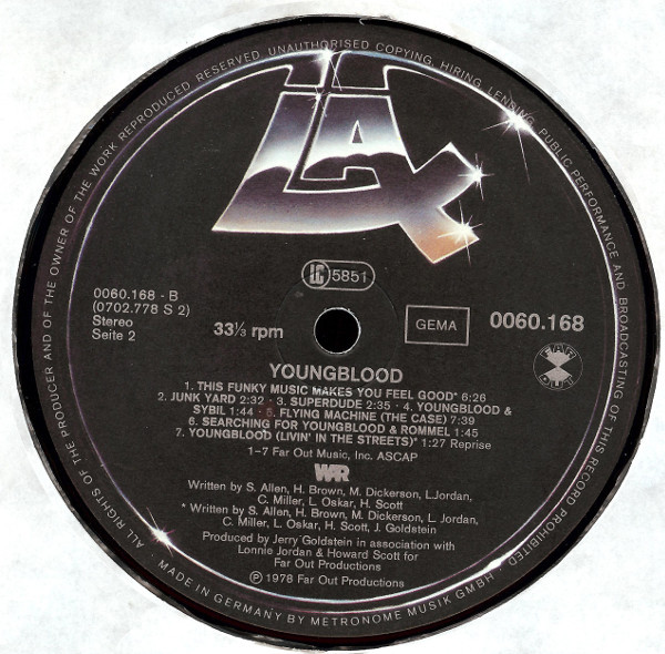 Cover zu War - Youngblood (Original Motion Picture Soundtrack) | 1978 | Vinyl, LP, Album | Jazz, Funk / Soul, Stage & Screen | Germany