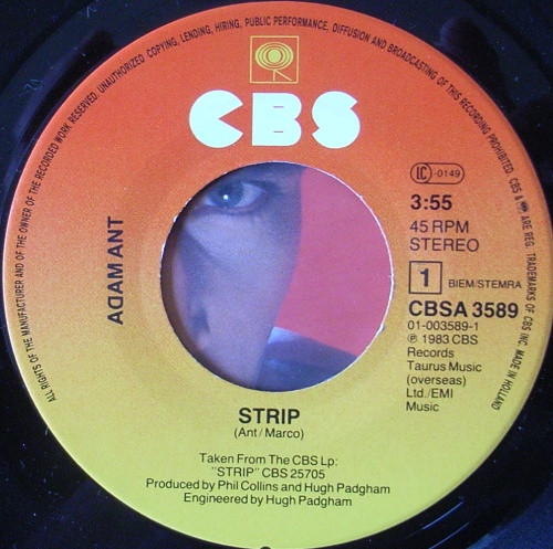 Cover zu Adam Ant - Strip | 1983 | Vinyl, 45 RPM, 7