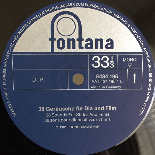 Cover zu No Artist - 38 Geräusche Für Dia Und Film | Vinyl, LP, Mono, Compilation | Non-Music | Germany
