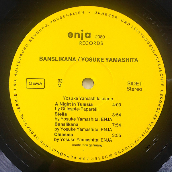 Cover zu Yosuke Yamashita - Banslikana | 1976 | Vinyl, LP, Album | Jazz | Germany