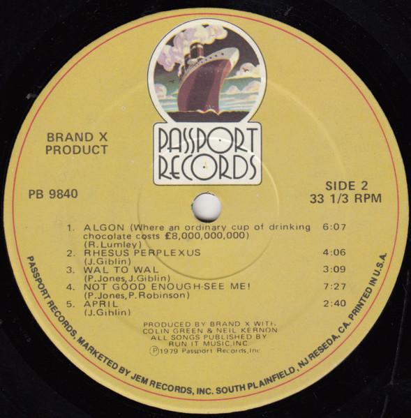 Cover zu Brand X (3) - Product | Vinyl, LP, Album, Stereo | Jazz, Rock | US