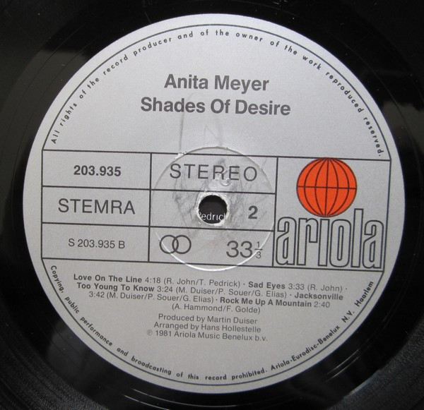Cover zu Anita Meyer - Shades Of Desire | 1981 | Vinyl, LP, Album | Pop | Netherlands