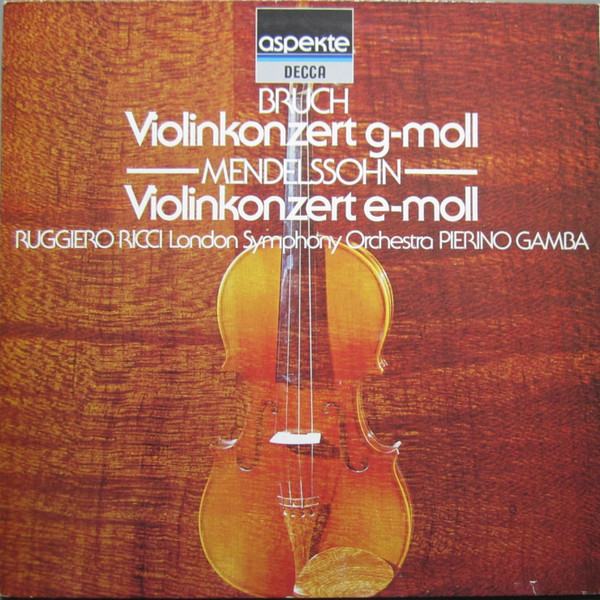 Bild Felix Mendelssohn-Bartholdy, Max Bruch, London Symphony Orchestra, Ruggiero Ricci, Pierino Gamba – Violinkonzert G-Moll – Violinkonzert E-Moll | Vinyl, LP, Reissue | Classical | Germany Schallplatten Ankauf