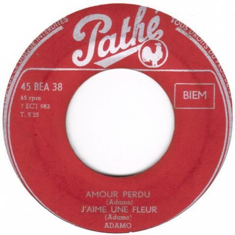 Cover zu Adamo - Amour Perdu | 1963 | Vinyl, 45 RPM, 7