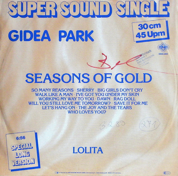 Bild Gidea Park – Seasons Of Gold | 1981 | Vinyl, 12″, 45 RPM, Single, Partially Mixed | Electronic, Funk / Soul, Pop | Germany Schallplatten Ankauf