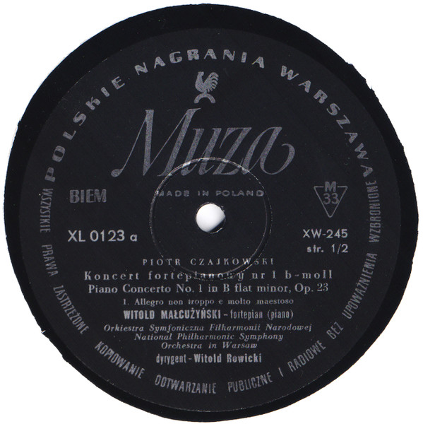 Cover zu Witold Malcuzynsky, Pyotr Ilyich Tchaikovsky, Orkiestra Symfoniczna Filharmonii Narodowej, Witold Rowicki - Koncert Fortepianowy B-Moll Op. 23 | Vinyl, LP, Album, Mono | Classical | Poland