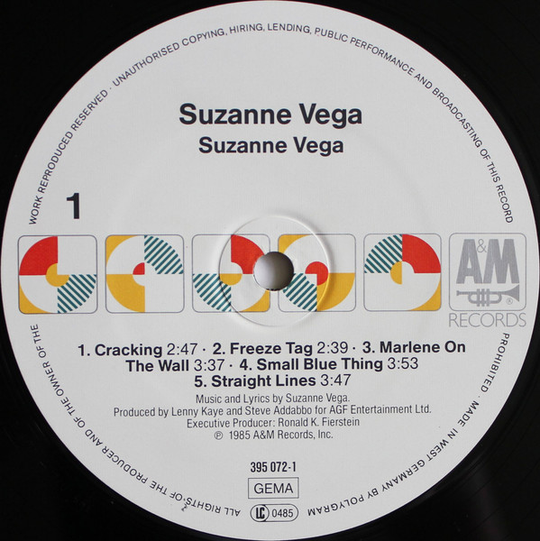 Cover zu Suzanne Vega - Suzanne Vega | 1985 | Vinyl, LP, Album, Whi | Rock | Europe