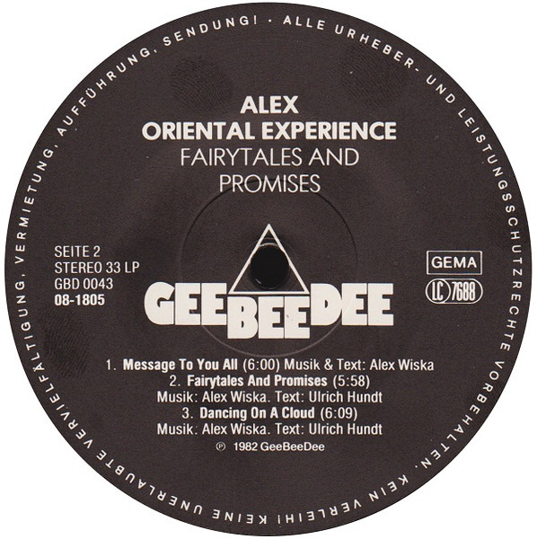 Cover zu Alex Oriental Experience - Fairytales And Promises | 1982 | Vinyl, LP, Album, Stereo | Rock, Folk, World, & Country | Germany