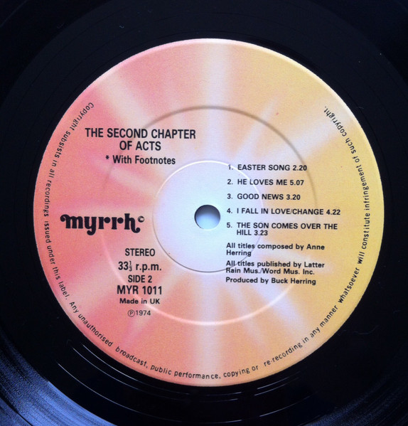 Cover zu 2nd Chapter Of Acts - *With Footnotes | Vinyl | Rock, Non-Music | UK