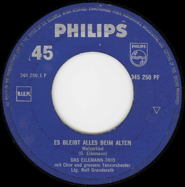 Bild Eilemann-Trio – Es Bleibt Alles Beim Alten / Das Hätt’ Ja Noch Viel Schlimmer Kumme Künne | 1961 | Vinyl, 45 RPM, 7″, Single | Pop | Netherlands Schallplatten Ankauf
