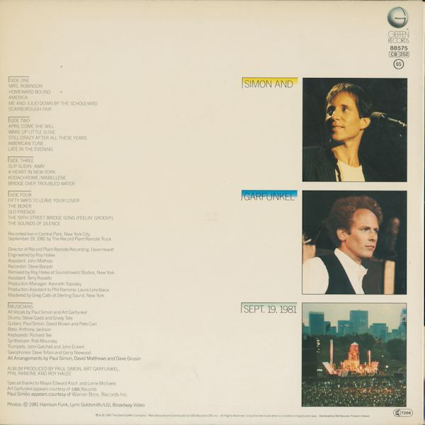 Cover zu Simon & Garfunkel - The Concert In Central Park | 1982 | Vinyl, LP, Album | Rock | Europe