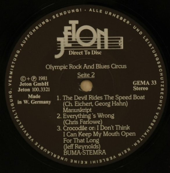 Cover zu Brian Auger, Pete York, Chris Farlowe - Olympic Rock & Blues Circus | 1981 | Vinyl, LP, Album, Stereo | Rock, Blues | Germany
