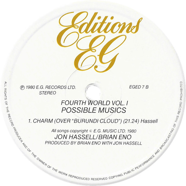 Cover zu Jon Hassell / Brian Eno - Fourth World Vol. 1 - Possible Musics | 1980 | Vinyl, LP, Album | Electronic | UK