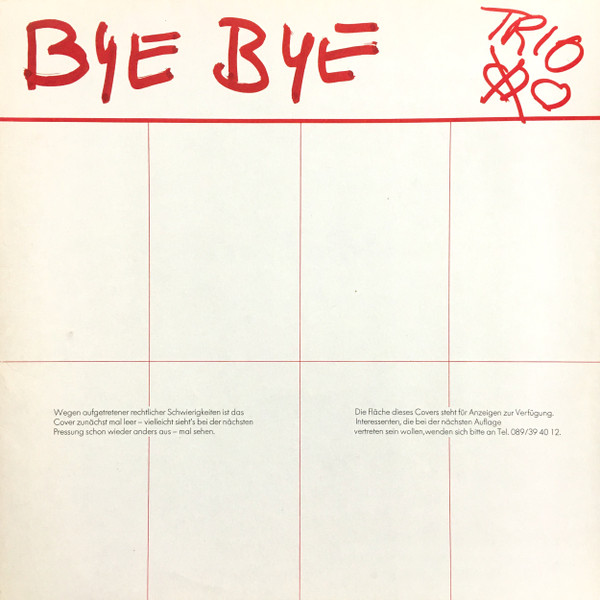 Bild Trio – Bye Bye | 1983 | Vinyl, LP, Album | Electronic, Rock | Germany Schallplatten Ankauf