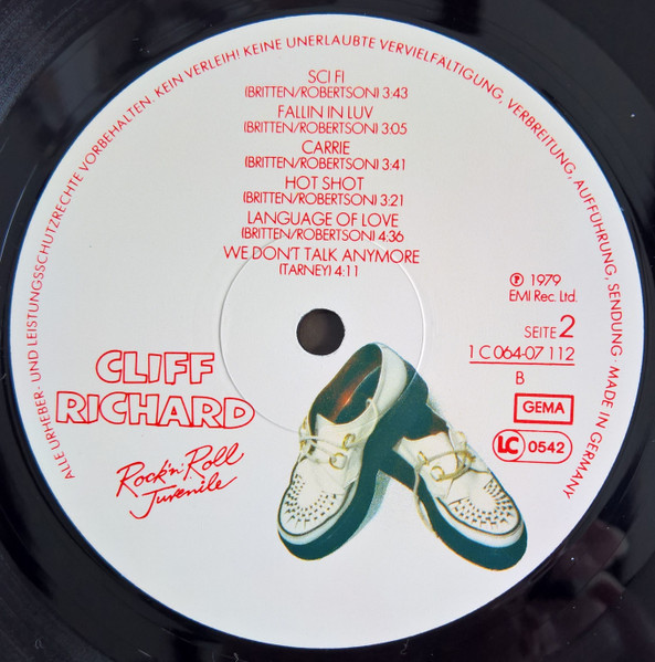 Cover zu Cliff Richard - Rock 'N' Roll Juvenile | 1979 | Vinyl, LP, Album, Stereo | Rock, Pop | Germany