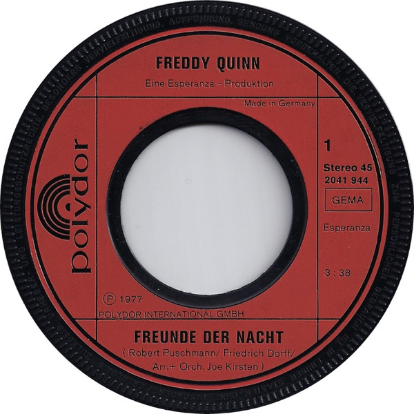 Bild Freddy Quinn – Freunde Der Nacht | 1977 | Vinyl, Stereo, 45 RPM, 7″, Single | Pop | Germany Schallplatten Ankauf