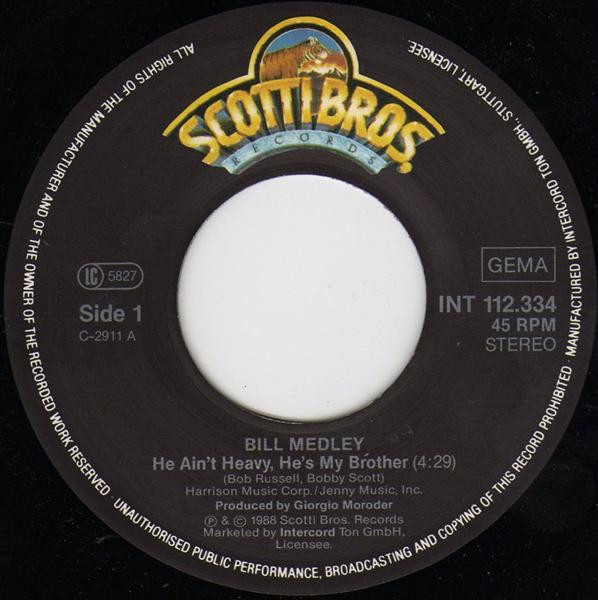 Cover zu Bill Medley - He Ain't Heavy, He's My Brother | Vinyl, 45 RPM, 7