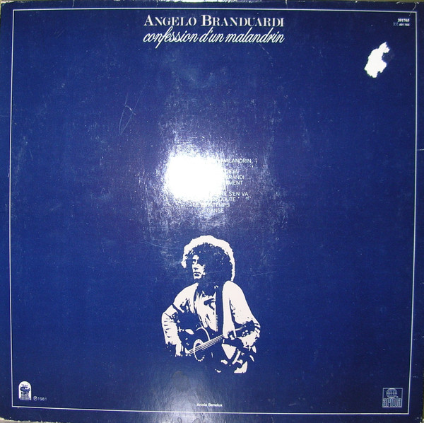 Cover zu Angelo Branduardi - Confession D'un Malandrin | 1981 | Vinyl, LP, Album, Stereo | Pop | Netherlands