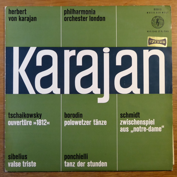 Bild Pyotr Ilyich Tchaikovsky, Jean Sibelius, Alexander Borodin, Franz Schmidt, Amilcare Ponchielli, Herbert von Karajan, Philharmonia Orchestra – Karajan | 1965 | Classical Schallplatten Ankauf