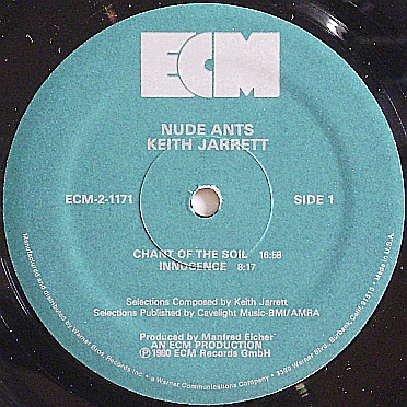 Cover zu Keith Jarrett - Nude Ants (Live At The Village Vanguard) | 1980 | Vinyl, LP, Album | Jazz | US