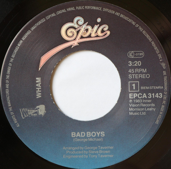 Cover zu Wham! - Bad Boys | 1983 | Vinyl, Stereo, 45 RPM, 7